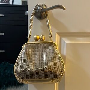 Elegant Gold Mesh and leather  whiting & David Evening Bag